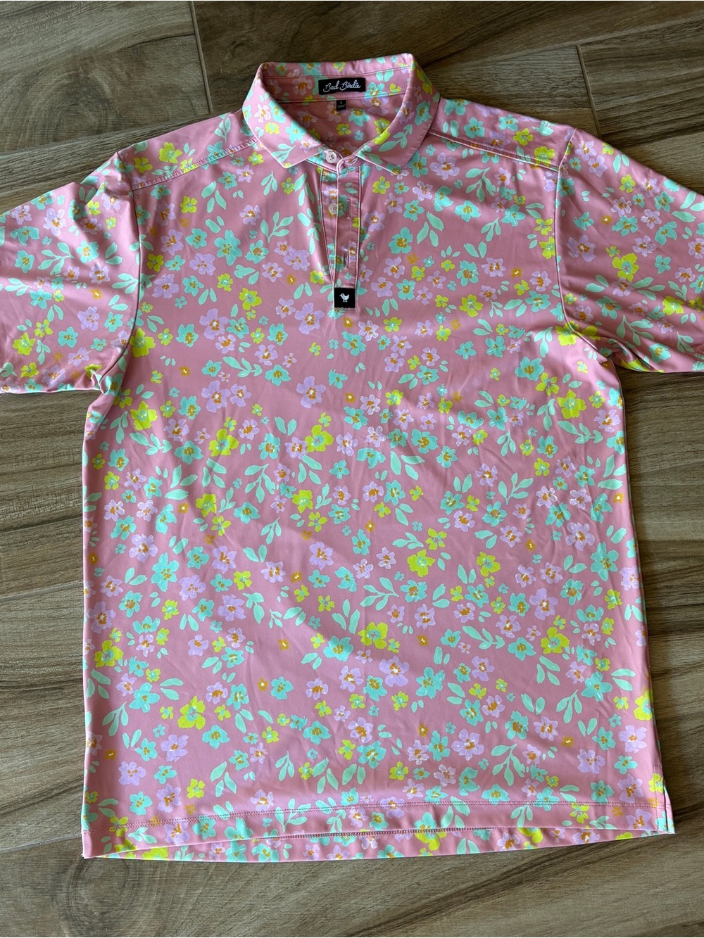 Bad Birdie Pink Floral Golf Polo